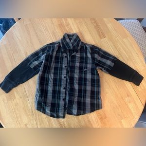 Blue plaid Tony Hawk brand button down flannel with a thermal lining
